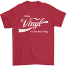 Enjoy Vinyl DJ DJing Decks Turntable Funny Mens T-Shirt Cotton Gildan Red