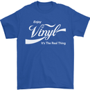 Enjoy Vinyl DJ DJing Decks Turntable Funny Mens T-Shirt Cotton Gildan Royal Blue