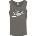 Enjoy Vinyl DJ DJing Decks Turntable Funny Mens Vest Tank Top Charcoal