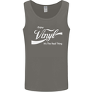 Enjoy Vinyl DJ DJing Decks Turntable Funny Mens Vest Tank Top Charcoal
