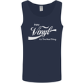 Enjoy Vinyl DJ DJing Decks Turntable Funny Mens Vest Tank Top Navy Blue