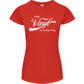 Enjoy Vinyl DJ DJing Decks Turntable Funny Womens Petite Cut T-Shirt Red