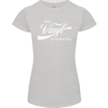 Enjoy Vinyl DJ DJing Decks Turntable Funny Womens Petite Cut T-Shirt Sports Grey