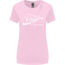 Enjoy Vinyl DJ DJing Decks Turntable Funny Womens Wider Cut T-Shirt Light Pink