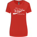 Enjoy Vinyl DJ DJing Decks Turntable Funny Womens Wider Cut T-Shirt Red