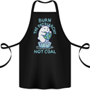 Environment Burn the Patriachy Not Coal Cotton Apron 100% Organic Black