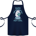 Environment Burn the Patriachy Not Coal Cotton Apron 100% Organic Navy Blue