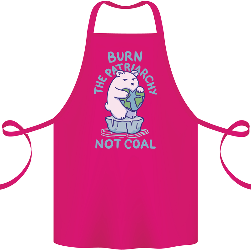 Environment Burn the Patriachy Not Coal Cotton Apron 100% Organic Pink