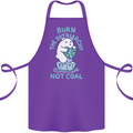 Environment Burn the Patriachy Not Coal Cotton Apron 100% Organic Purple