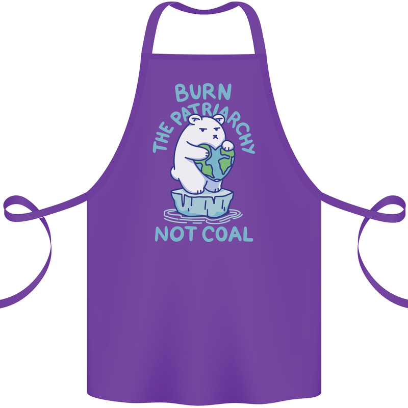 Environment Burn the Patriachy Not Coal Cotton Apron 100% Organic Purple