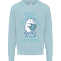 Environment Burn the Patriachy Not Coal Kids Sweatshirt Jumper Light Blue