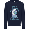 Environment Burn the Patriachy Not Coal Kids Sweatshirt Jumper Navy Blue