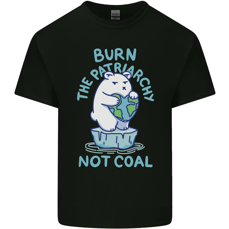 Environment Burn the Patriachy Not Coal Kids T-Shirt Childrens Black