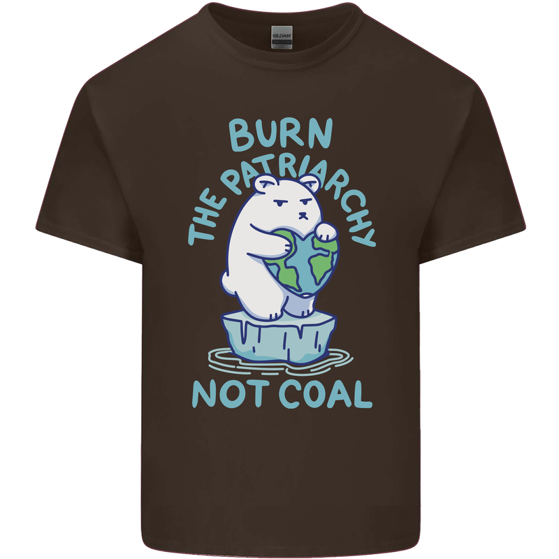 Environment Burn the Patriachy Not Coal Kids T-Shirt Childrens Chocolate