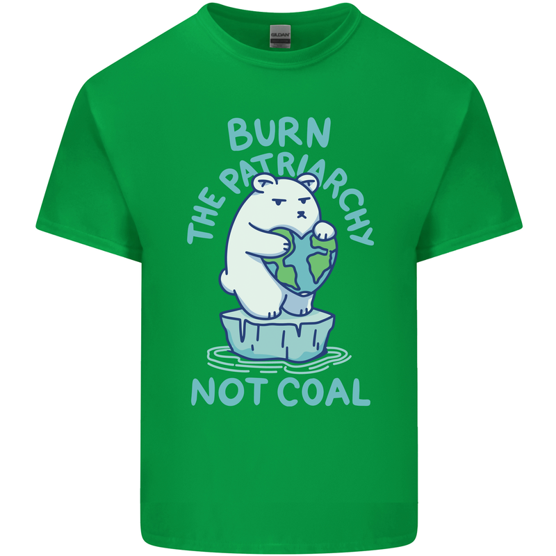 Environment Burn the Patriachy Not Coal Kids T-Shirt Childrens Irish Green