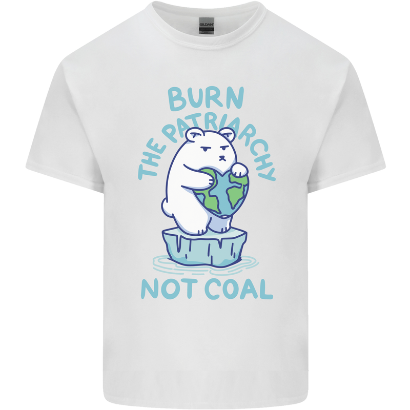 Environment Burn the Patriachy Not Coal Kids T-Shirt Childrens White