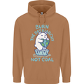 Environment Burn the Patriachy Not Coal Mens 80% Cotton Hoodie Caramel Latte