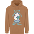 Environment Burn the Patriachy Not Coal Mens 80% Cotton Hoodie Caramel Latte