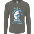 Environment Burn the Patriachy Not Coal Mens Long Sleeve T-Shirt Charcoal