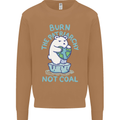 Environment Burn the Patriachy Not Coal Mens Sweatshirt Jumper Caramel Latte