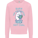 Environment Burn the Patriachy Not Coal Mens Sweatshirt Jumper Light Pink