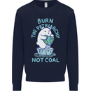 Environment Burn the Patriachy Not Coal Mens Sweatshirt Jumper Navy Blue