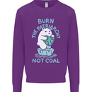 Environment Burn the Patriachy Not Coal Mens Sweatshirt Jumper Purple