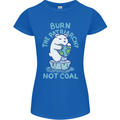 Environment Burn the Patriachy Not Coal Womens Petite Cut T-Shirt Royal Blue