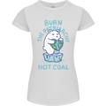 Environment Burn the Patriachy Not Coal Womens Petite Cut T-Shirt White