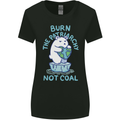 Environment Burn the Patriachy Not Coal Womens Wider Cut T-Shirt Black