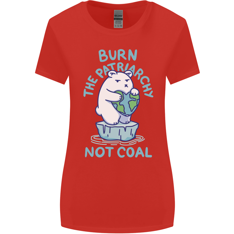 Environment Burn the Patriachy Not Coal Womens Wider Cut T-Shirt Red