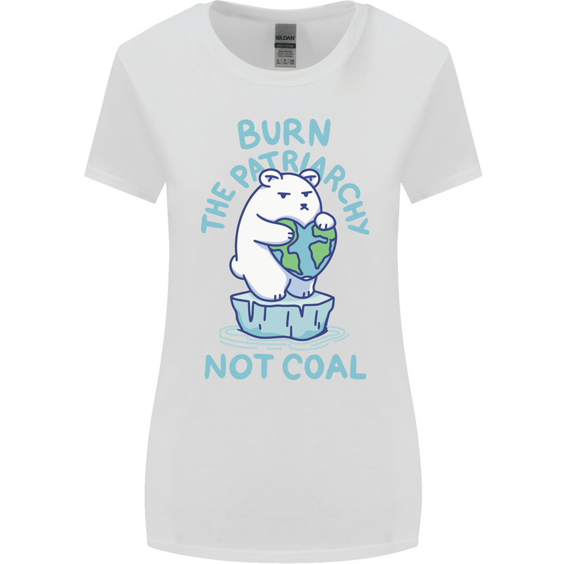 Environment Burn the Patriachy Not Coal Womens Wider Cut T-Shirt White