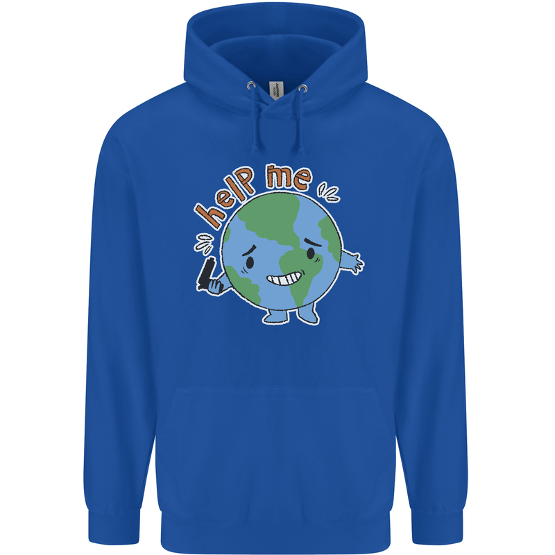 Environment Help Me Climate Change Childrens Kids Hoodie Royal Blue