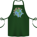 Environment Help Me Climate Change Cotton Apron 100% Organic Forest Green
