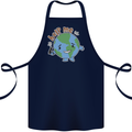 Environment Help Me Climate Change Cotton Apron 100% Organic Navy Blue