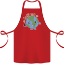 Environment Help Me Climate Change Cotton Apron 100% Organic Red