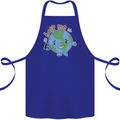 Environment Help Me Climate Change Cotton Apron 100% Organic Royal Blue
