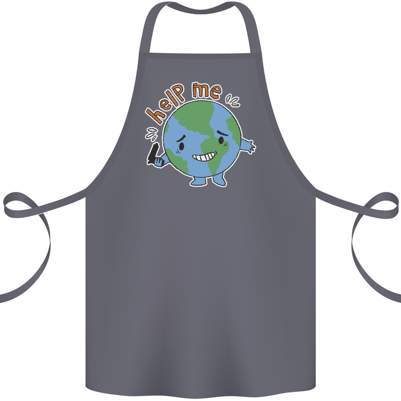 Environment Help Me Climate Change Cotton Apron 100% Organic Steel