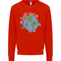 Environment Help Me Climate Change Kids Sweatshirt Jumper Bright Red