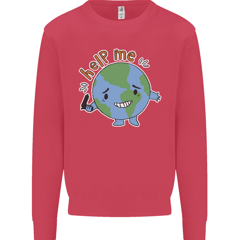 Environment Help Me Climate Change Kids Sweatshirt Jumper Heliconia