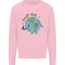 Environment Help Me Climate Change Kids Sweatshirt Jumper Light Pink