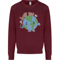 Environment Help Me Climate Change Kids Sweatshirt Jumper Maroon