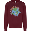 Environment Help Me Climate Change Kids Sweatshirt Jumper Maroon