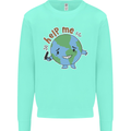Environment Help Me Climate Change Kids Sweatshirt Jumper Peppermint