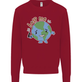 Environment Help Me Climate Change Kids Sweatshirt Jumper Red