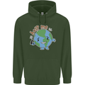 Environment Help Me Climate Change Mens 80% Cotton Hoodie Forest Green