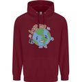 Environment Help Me Climate Change Mens 80% Cotton Hoodie Maroon