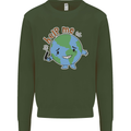 Environment Help Me Climate Change Mens Sweatshirt Jumper Forest Green