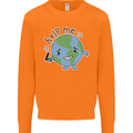 Environment Help Me Climate Change Mens Sweatshirt Jumper Orange
