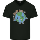 Environment Help Me Climate Change Mens V-Neck Cotton T-Shirt Black